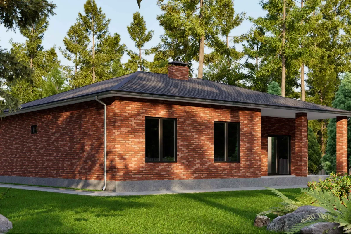 Дом под ключ 128 м² с кухней-гостиной 39 м²: архитектурный вид 1