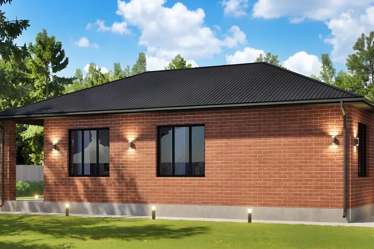 Дом под ключ 80 м² с тремя спальнями: архитектурный вид 1