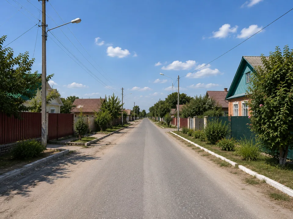 Жилая улица частного сектора