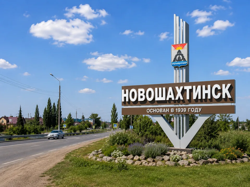 Въездная стела с надписью «Новошахтинск»