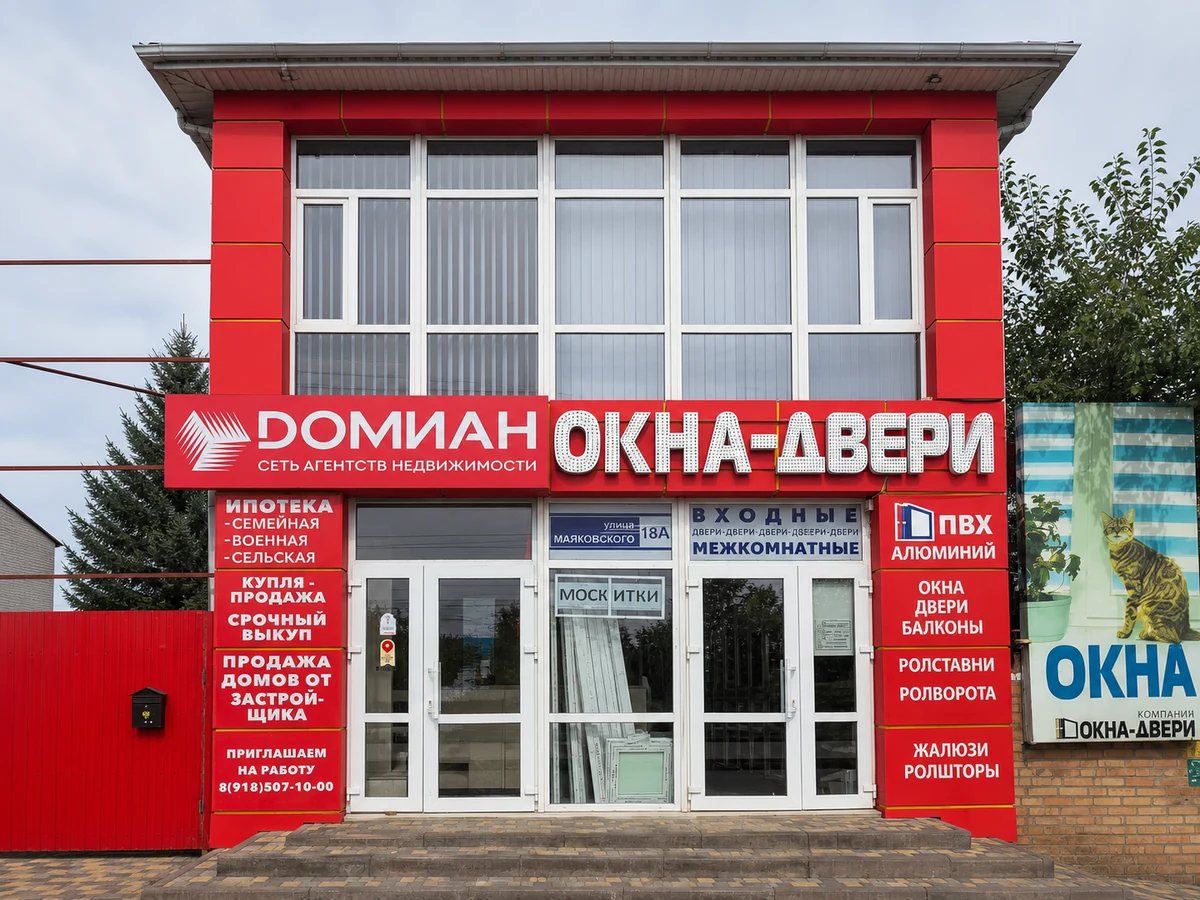 Фасад офиса Домиан по адресу улица Маяковского 18А